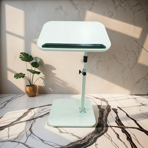 Mesa Auxiliar Arrime Bandeja Notebook 2 Alturas Vivendi Blanco