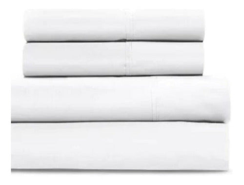 Juego De Sábanas Cannon 2plazas 1/2 Blanco 200h 100% Algodón Blanco