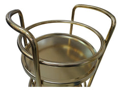 Mesa Carro Bar De Metal 2 Niveles Con Ruedas Tm Dorado Cs Dorado Oscuro