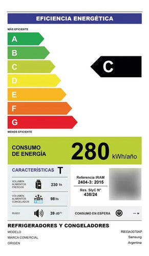 Heladera No Frost Samsung Rb33a307031 Bespoke 328l Space Max