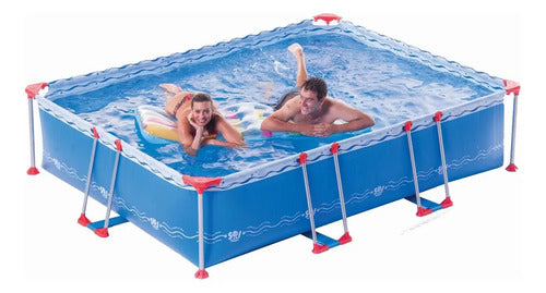 Pileta De Lona Estructural Sol De Verano S300 4600 Litros 3x2.2 M Rectangular Azul Olas