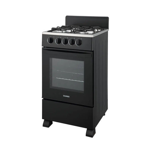 Cocina A Gas Sansei Essential 50 Cm Negra Multigas Negro