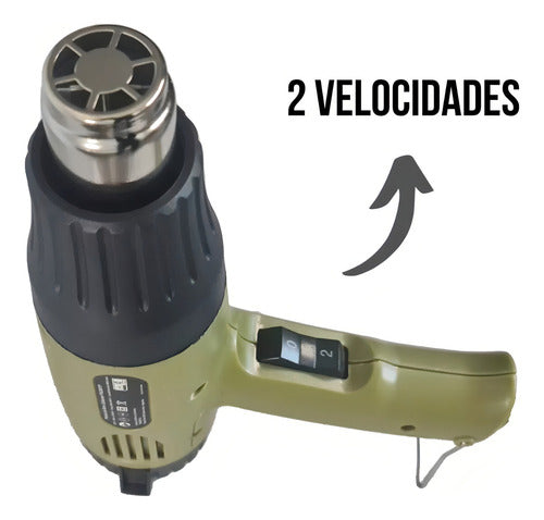 Pistola Aire Caliente Philco Pa2001 2000w 600°c Verde 2 Vel