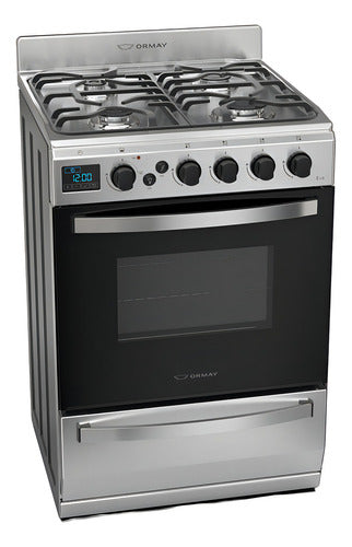 Cocina Ormay Evo Acero 4 Hornallas Timer Digital Modelo Color Gris