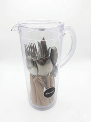 Juego De Cubiertos Carol X 24 + Frasco De Areia Jarra Marrón