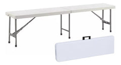 Banco Plegable Valija Plastico Reforzado Tm 4 Personas Ct Blanco Lisa