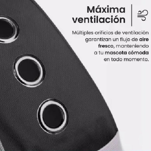 Mochila Transportadora Mascota Perro Gato Capsula Burbuja N Negro