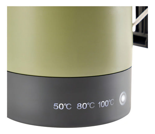 Termo Eléctrico T-mate 1 Litro Tapa Mate Y Bombilla Color Verde Kanjihome