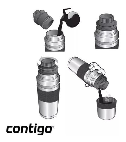 Termo Contigo Black 1100ml Acero Inx Bebidas Calientes Frias Negro
