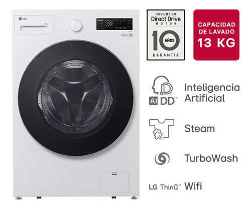 Lavarropas Inverter LG Carga Frontal Wifi Direct Drive Ia 13 Kg Blanco