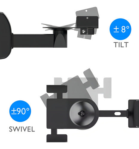 Soporte De Pared Movil Para Parlantes Altavoces Onebox Acero Color Negro