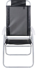 Reposera 4 Posiciones Bel Aluminio Poliéster Pvc Negro Css Negro