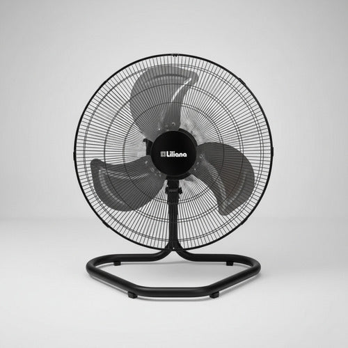 Turbo Ventilador Piso 20 Liliana Vt20pow 3 Aspas Metalicas 50.8 Cm 50 Hz Negro Gris Metal 3