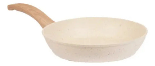 Bateria Cocina 8 Pzs Carol Granito Inducción Antiadherente Beige