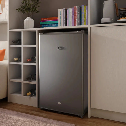 Heladera Frigobar Gafa Hgfm90p Color Plateado Con Capacidad De 90l