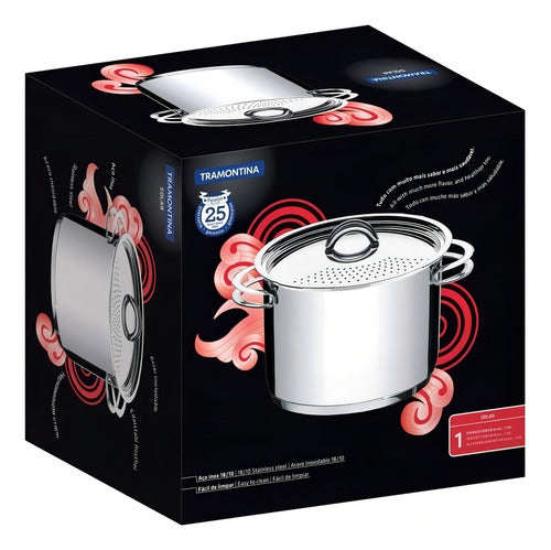 Olla Tramontina Solar Acero 24cm Spagheti Pastas Samihome Color Plateado