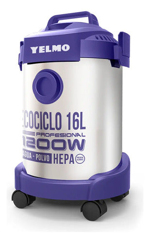 Aspiradora De Tacho Yelmo Ecociclo 16l As-3314 Plateada E Índigo 50hz Plateado/índigo