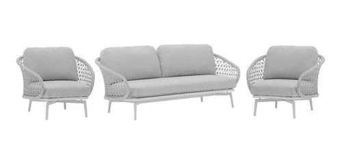 Juego De Sillones Living Jardin Exterior Cuddle Tio Musa Color Gris