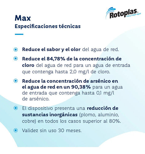 Purificador De Agua Rotoplas Max Sobre Mesada Blanco Blanco