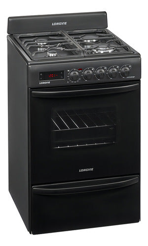 Cocina A Gas Longvie 21501gt 56cm Inox Grill Eléctrico Color Grafito