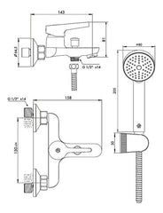 Grifería Fv Alba 0310/g9  Ducha Y Bañera Monocomando Plateado