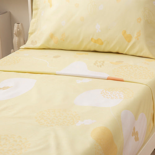 Sábanas 1 1/2 Casablanca Oro Emine Estampado