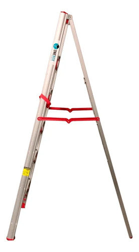 Escalera De Aluminio Articulada Portatil One-box Ob-eto180 Gris