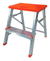 Escalera Banco De Aluminio De 2 Escalones Botafogo Esc0070 Liso Naranja