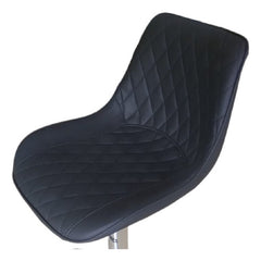 Banquetas Vivendi Negras X2 Altura Ajustable Para Cocina Con Respaldo Y Base Cromada Negro