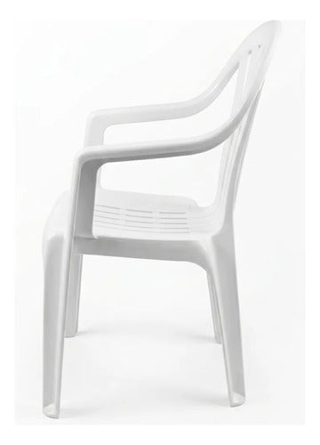 10 Sillas Plasticas Apilables Interiores Exteriores Tm H100k Blanco Lisa