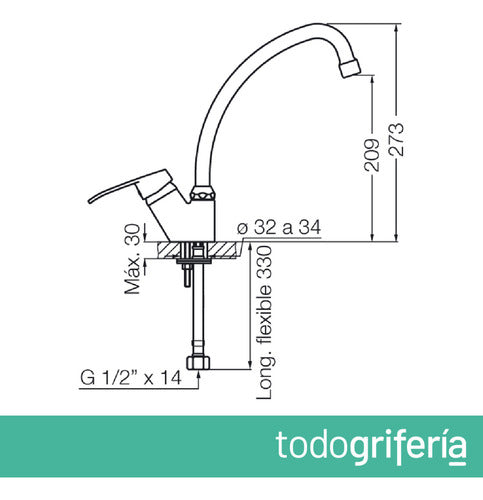Fv B1 Arizona 423/b1 Griferia De Cocina Cromo