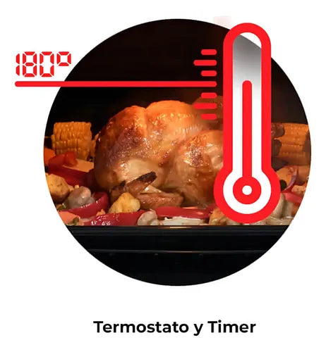Horno Eléctrico Longvie He1900 Empotrable De 56 L Con Convección Y Grill Acero Inoxidable