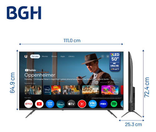 Smart Tv Bgh 50 Qled 4k Google Tv B5026us7g
