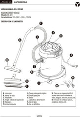 Aspiradora De Tacho Yelmo Ecociclo 16l As-3314 Plateada E Índigo 50hz Plateado/índigo