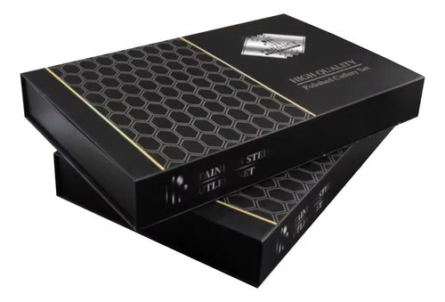 Set De Cubiertos Tm X 24 Piezas Acero Inox Dorado Negro Cts Negro