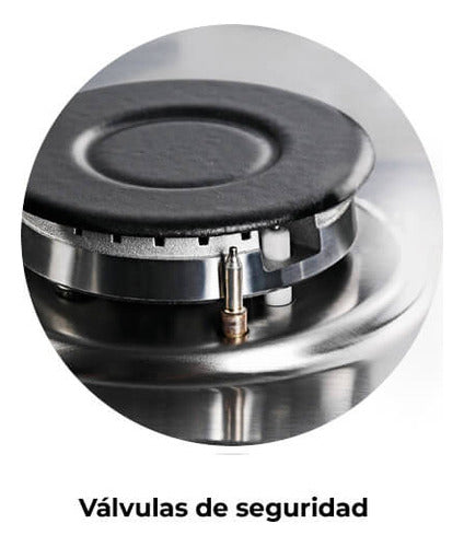 Cocina A Gas Longvie 12231x 56cm Inox Cajón Parrilla Color Acero Inoxidable