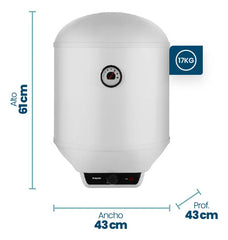 Termotanque Eléctrico Philco 44l Phts050bm Para Colgar Conexión Inferior Blanco