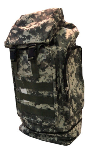 Mochila Camping Trekking Outdoor Camuflada De 70lts Tio Musa Verde Oscuro