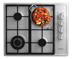 Anafe Con Alimentación A Gas - Drean Agdr60eia Color Acero Inoxidable - 4 Hornallas