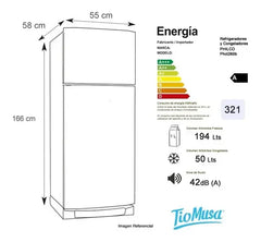 Heladera Cíclica Philco Phct260b Top Mount 260lts Blanco