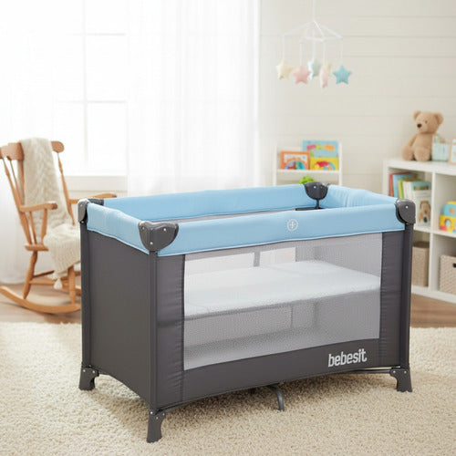 Practicuna Corralito Plegable Transportable Bebesit 2105-ad Celeste Lisa