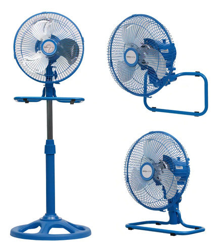 Ventilador 10 Kanji 3 En 1 Kjh-fi1006501 96cm 3 Velocidades Color De La Estructura Celeste Color De Las Aspas Plateado Diámetro 25 Cm Frecuencia 0 Material De Las Aspas Metal