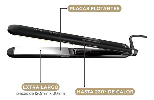 Gama Plancha X-wide Digital Dual Plates 4d Color Negro