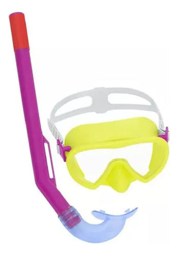 Set De Natacion Snorkel Antiparras Bestway 24036 Amarillo Amarillo