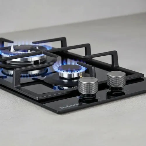 Anafe A Gas Florencia 2 Hornallas Encimera De Vidrio 6729m Negro