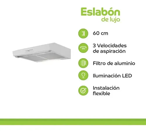 Purificador Eslabón De Lujo Eat61ab Blanco De 60 Cm Blanco