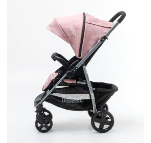Cochecito Travel System Bebesit 1390ts-f Manillar Rosa Cts Rosa Plateado