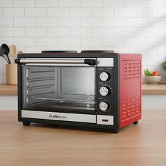 Horno Electrico Ultracomb Uc-70acn Con 2 Anafes 70lts Grill Rojo/negro