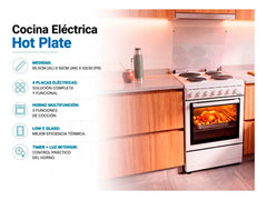 Cocina Escorial Cehp-50 50cm Electrica Hot Plate Blanco