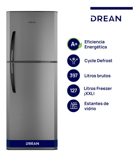 Heladera Con Freezer Cíclica  Drean Hdr400f30e Gris